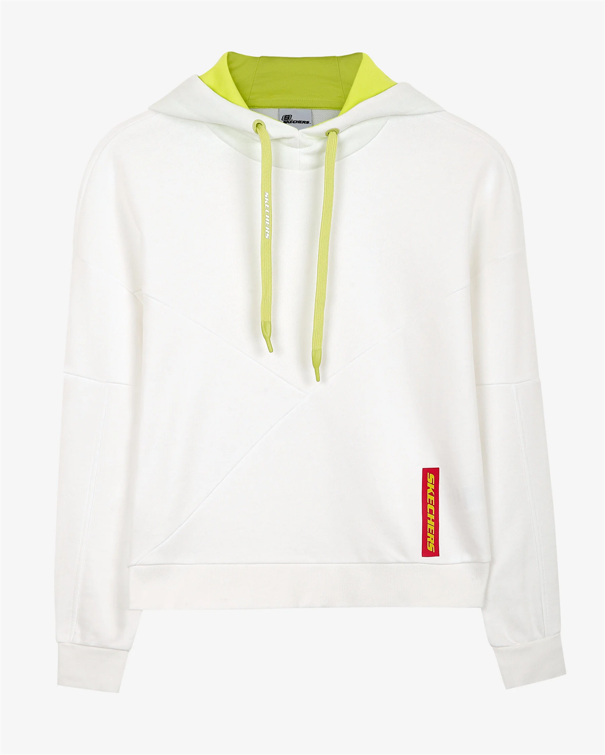 W LW Fleece Fabric Block Hoodie Sweatshirt