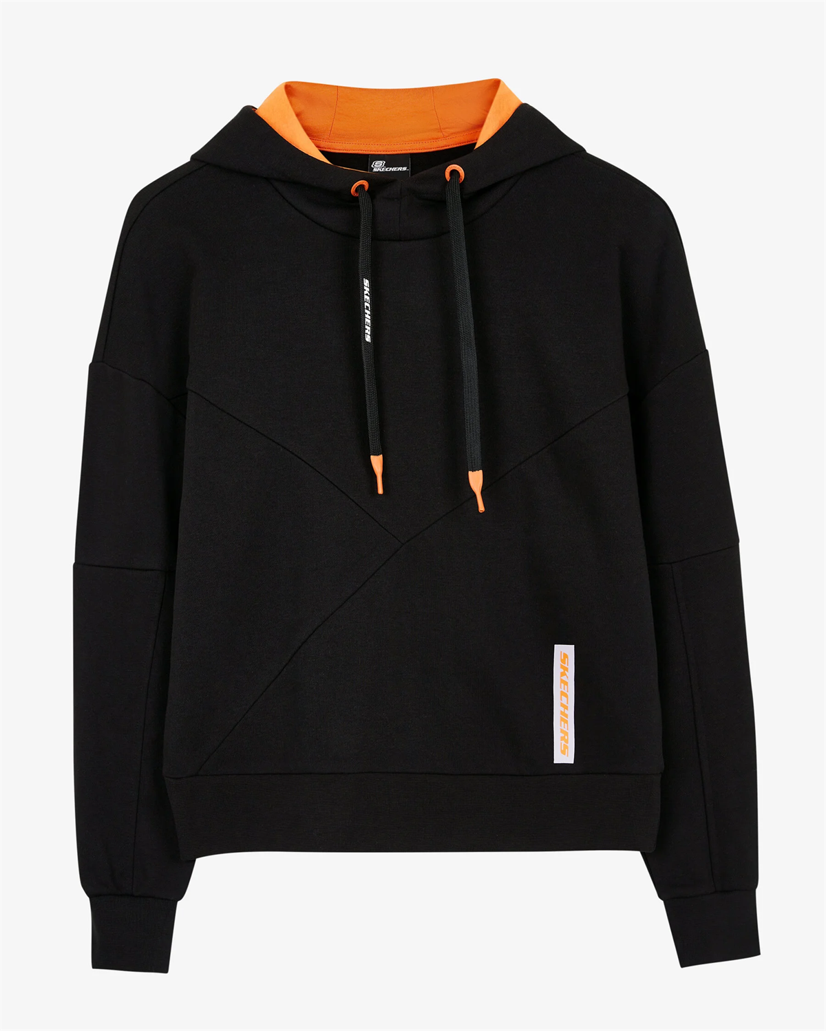 W LW Fleece Fabric Block Hoodie Sweatshirt
