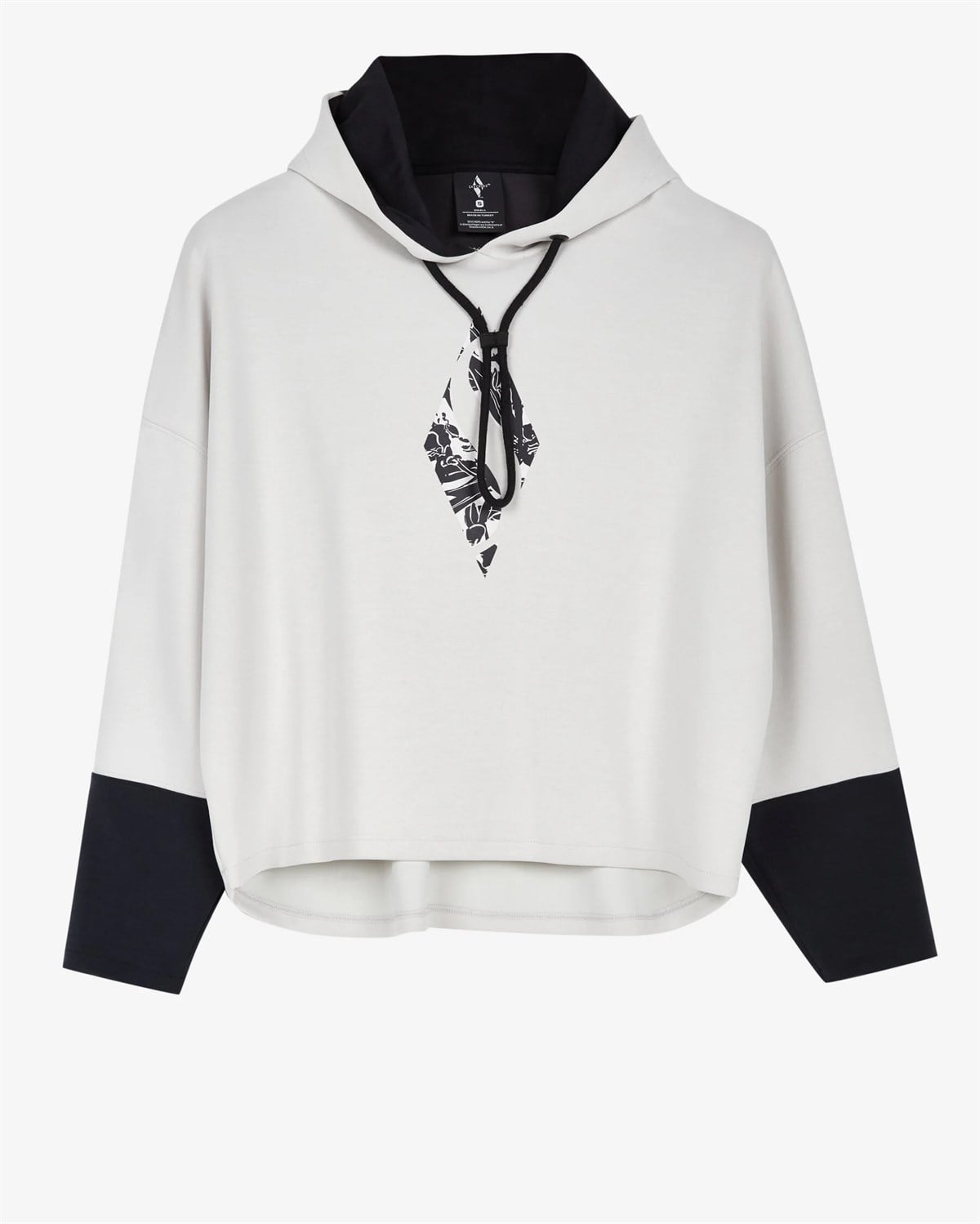 W Soft Touch Floral Printed Logo Hoodie