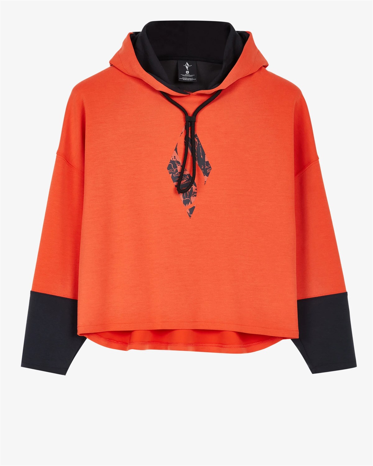 W Soft Touch Floral Printed Logo Hoodie