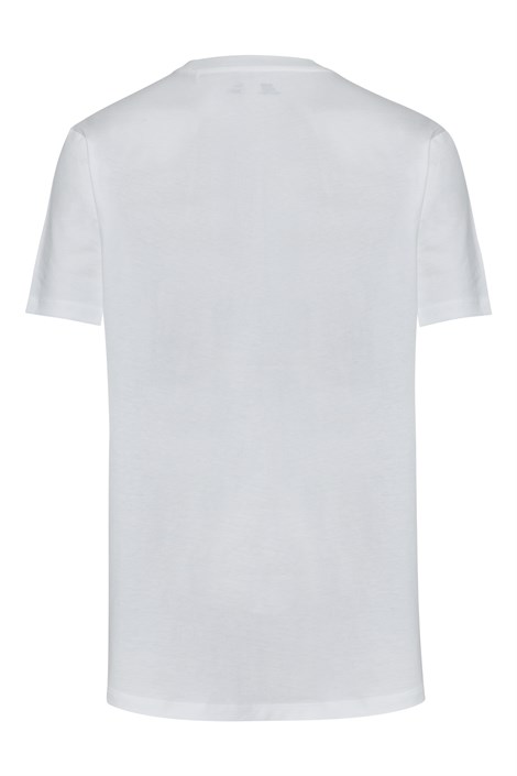 New Balance NB Mens Lifestyle T-shirt Erkek Beyaz Günlük T-shirt - MNT1106-WT