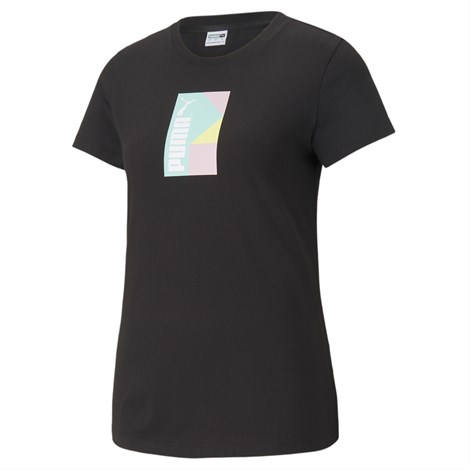Puma INTL Graphic Tee Kadın Siyah T-shirt - 53165801