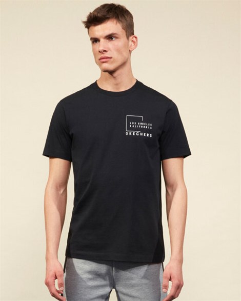 Skechers Graphic Tee M Crew Neck T-Shirt Erkek Siyah Üst & T-shirt - S211565-001