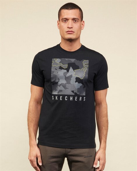Skechers Graphic Tee M Crew Neck T-Shirt Erkek Siyah Üst & T-shirt - S211527-001