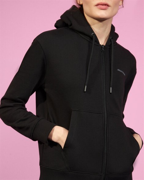 Skechers Lw Fleece W Full Zip Sweatshirt Kadın Siyah Sweatshirt - S202035-001