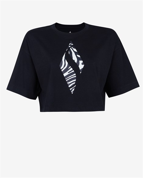 Skechers W Diamond T-Shirt Kadın Siyah T-shirt - S212926-001