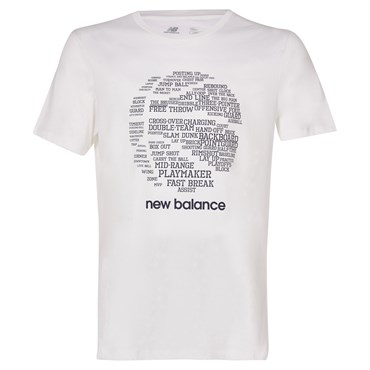 New Balance NB Mens Lifestyle T-shirt Erkek Beyaz Günlük T-shirt - MNT1234-WT