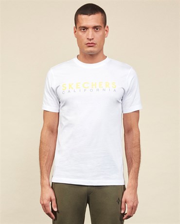 Skechers Graphic Tee M Crew Neck T-Shirt Erkek Beyaz Üst & T-shirt - S211521-100