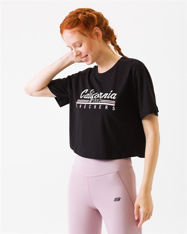 Skechers Graphic Tee S W California Cropped Kadın Üst & T-shirt - S201117-001