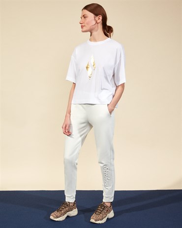 Skechers Graphic Tee W Crew Neck T-Shirt Kadın Beyaz Üst & T-shirt - S211159-100