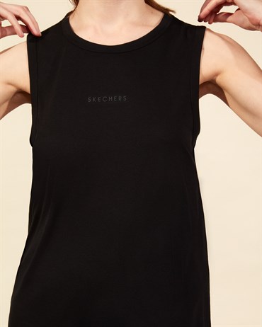 Skechers Graphic Tee W Sleeveless T-Shirt Kadın Siyah Üst & T-shirt - S211063-001