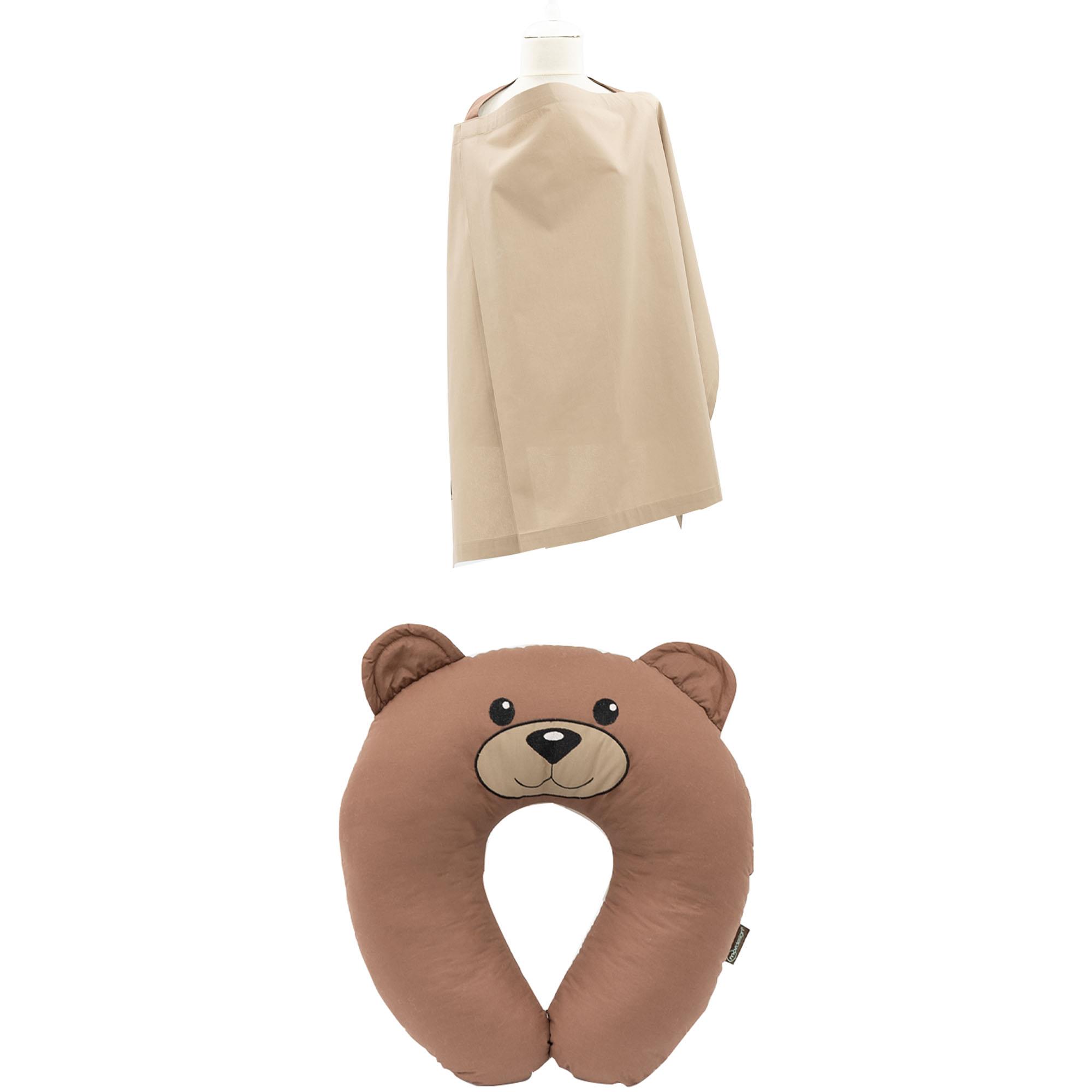 Bebek Emzirme Önlüğü ve Emzirme Yastığı 2'li Avantajlı Set, Yenidoğan Hediyesi Morbear Serisi