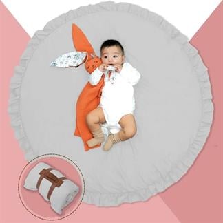 Bebek/Çocuk Oyun Halısı, Yenidoğan Emekleme Pedi, Aktivite Matı, Çok Amaçlı Minder, Kampçı Serisi Gri