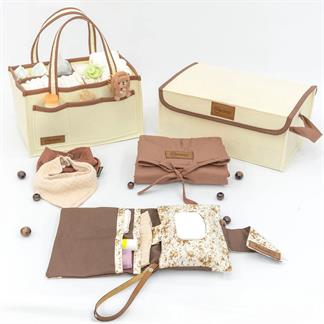 Yenidoğan Bebek Bakım Çeyiz Seti; Bebek Hediyesi,Anne Bebek Organizer,Bebek Hediye Kutusu, Acı Kahve