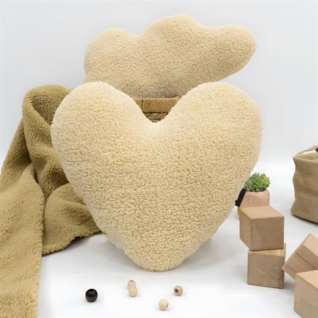 Dekoratif Peluş Yastık, Teddy Kumaş Kalp Yastık, Süper Yumuşak Kabarık Kalp Yastık, Morteddy Serisi