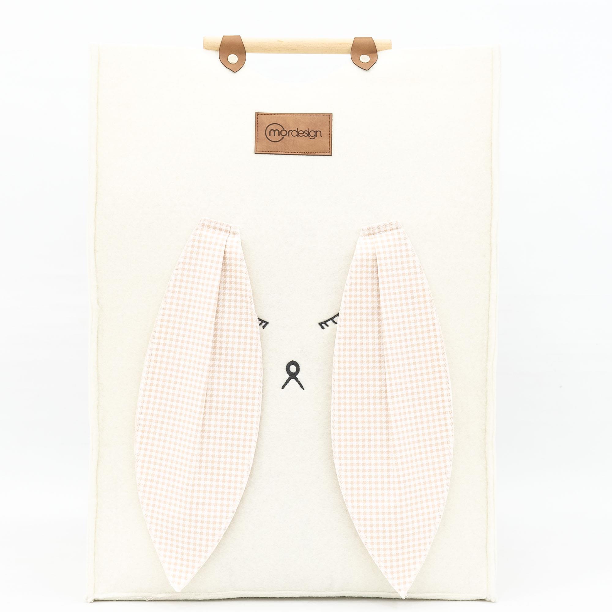 Keçe Çocuk Oyuncak/Kirli Çamaşır Depolama Sepeti, Çok Amaçlı Saklama Sepeti, Morbunny Serisi Pembe 