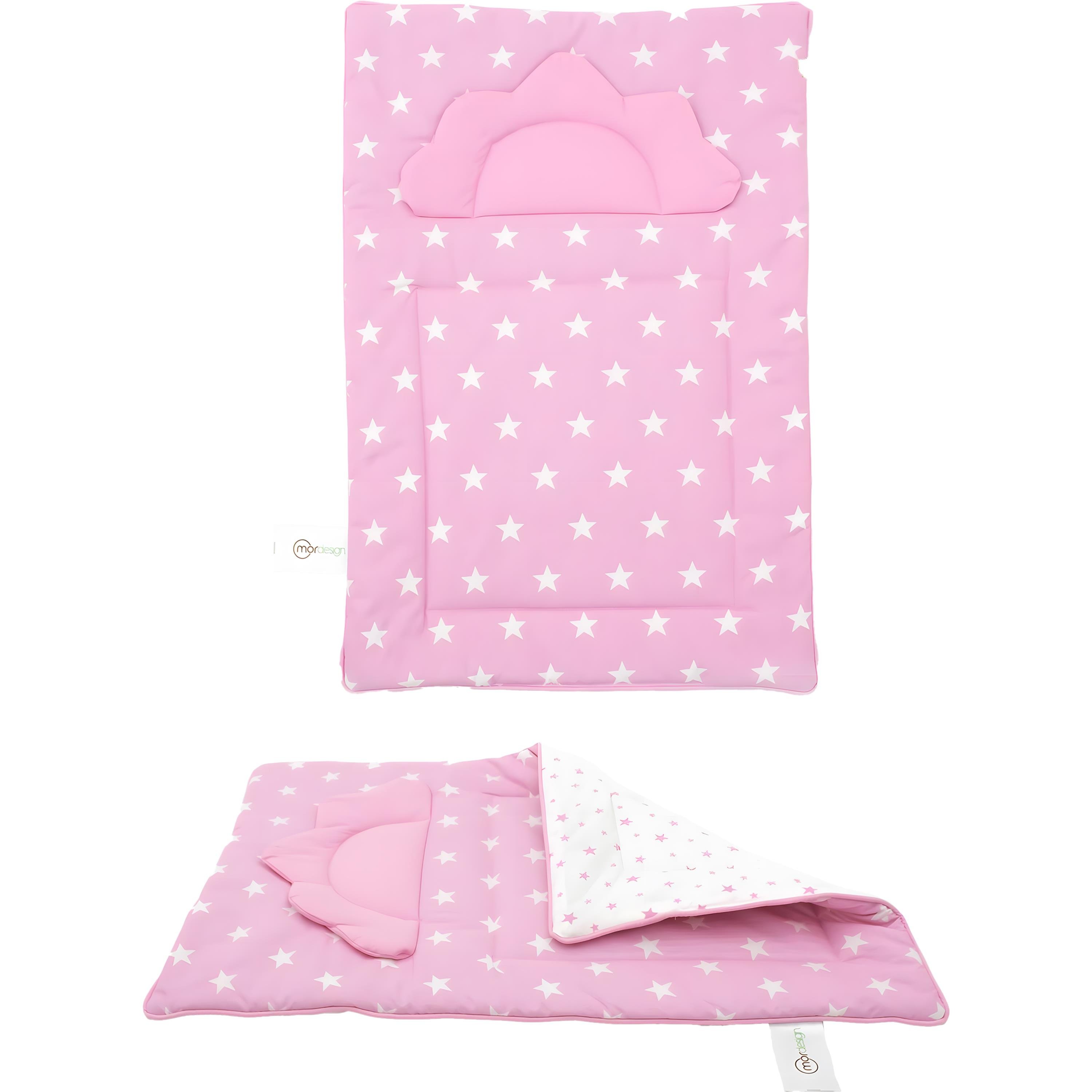 Mordesign Bebek Alt Açma Minderi, Yıkanabilir, Elyaf Dolgulu Alt Değiştirme Pedi, Yıldız Serisi, Pembe