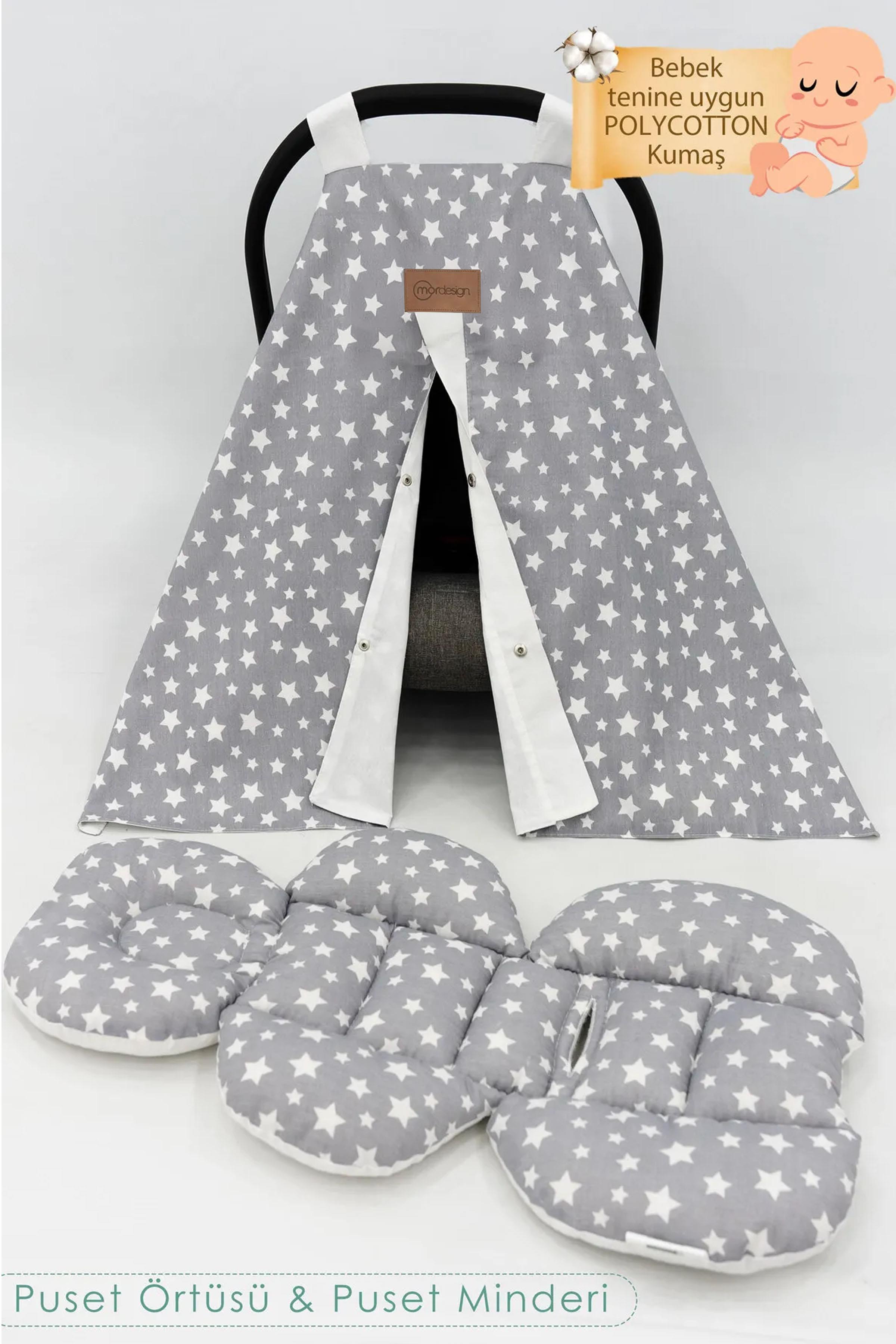 Mordesign Stars 3 Parça Tutmalı  Puset Set Gri