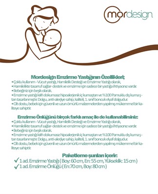 mordesign Bebek Emzirme Önlüğü Ve Minderi 2'li Set Kapadokya Seri Hardal 