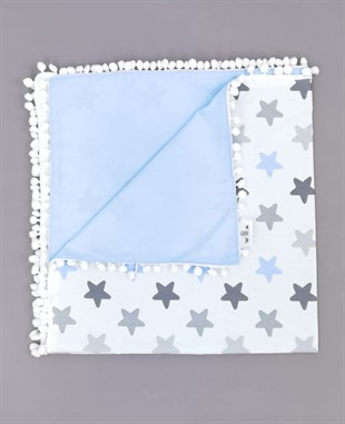 Mordesign Büyük Yıldız Ponponlu Bebek Pikesi Mavi