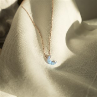 Blue Opal Gümüş Kolye