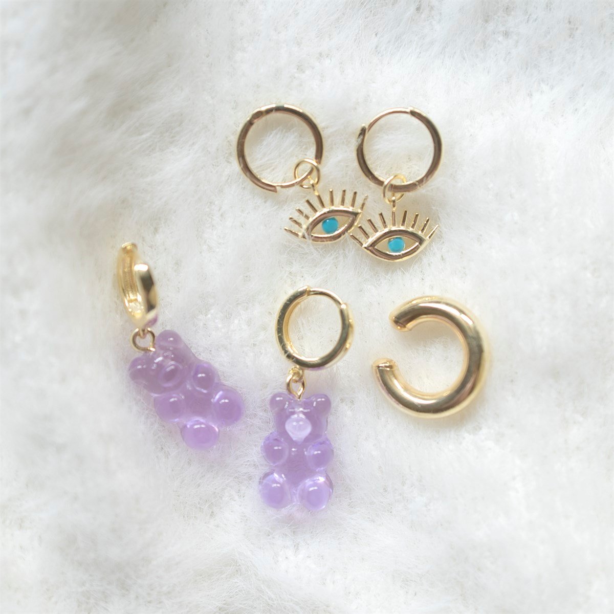 Gold Renk Earcuff -925 Ayar Gümüş