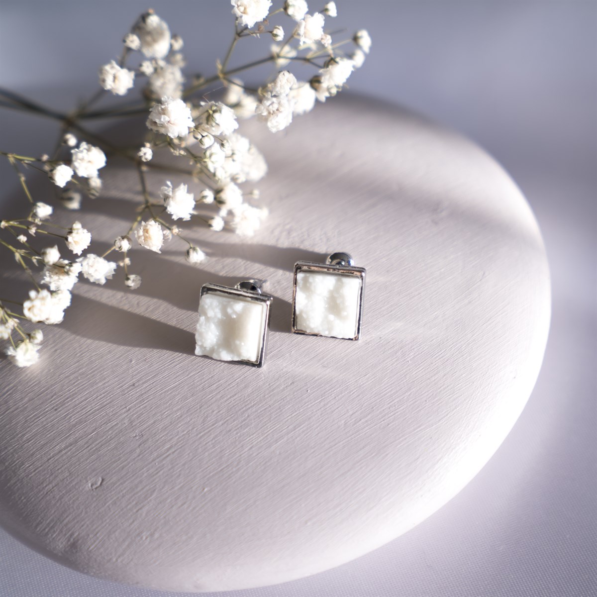White Quartz Küpe