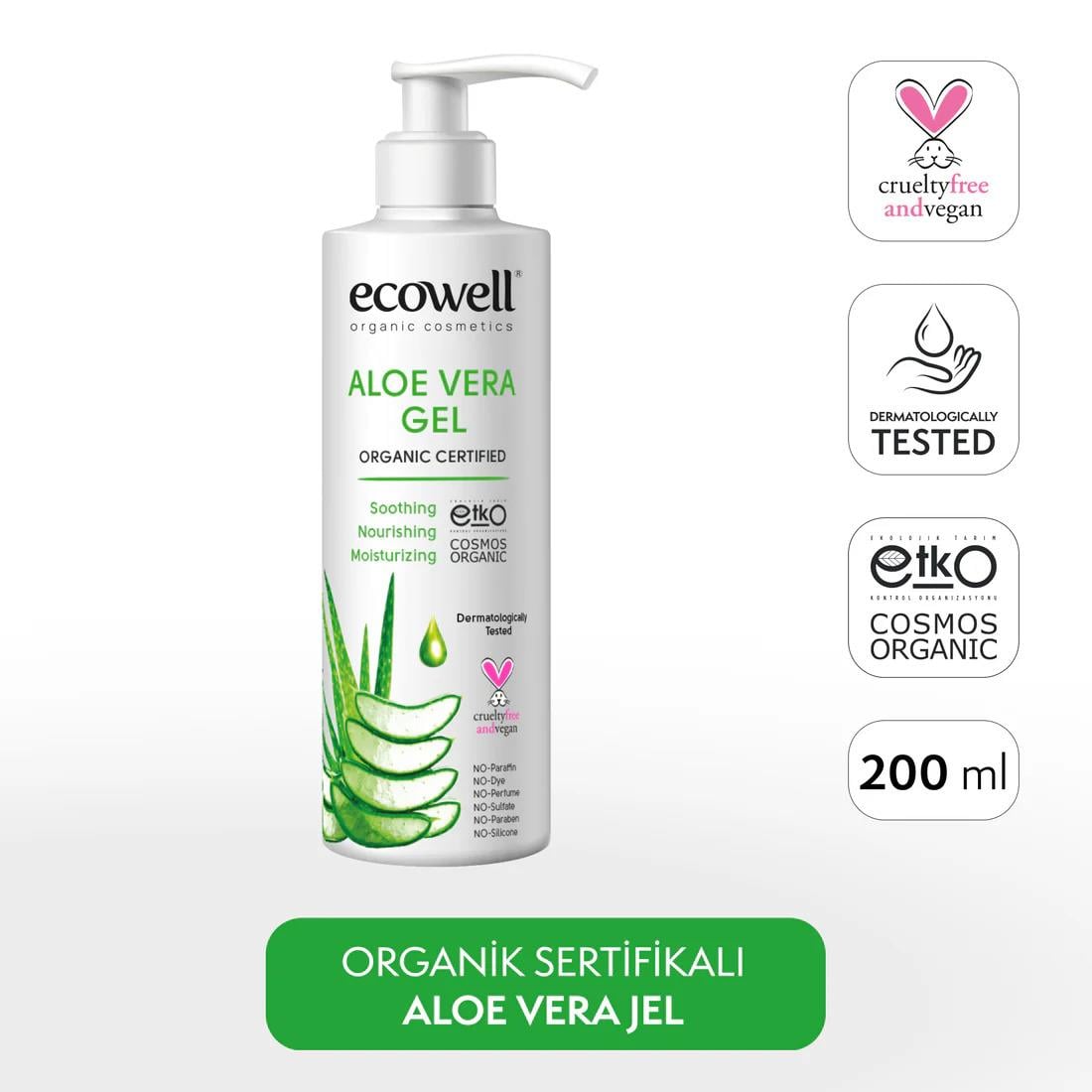 Ecowell Organik Aloe Vera Jel - 200 ml
