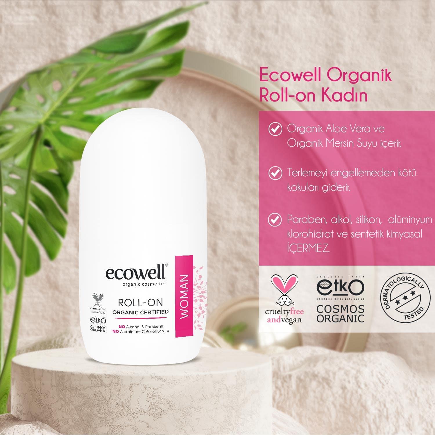 Ecowell Organik Kadın Deodorant Roll-on - 75 ml