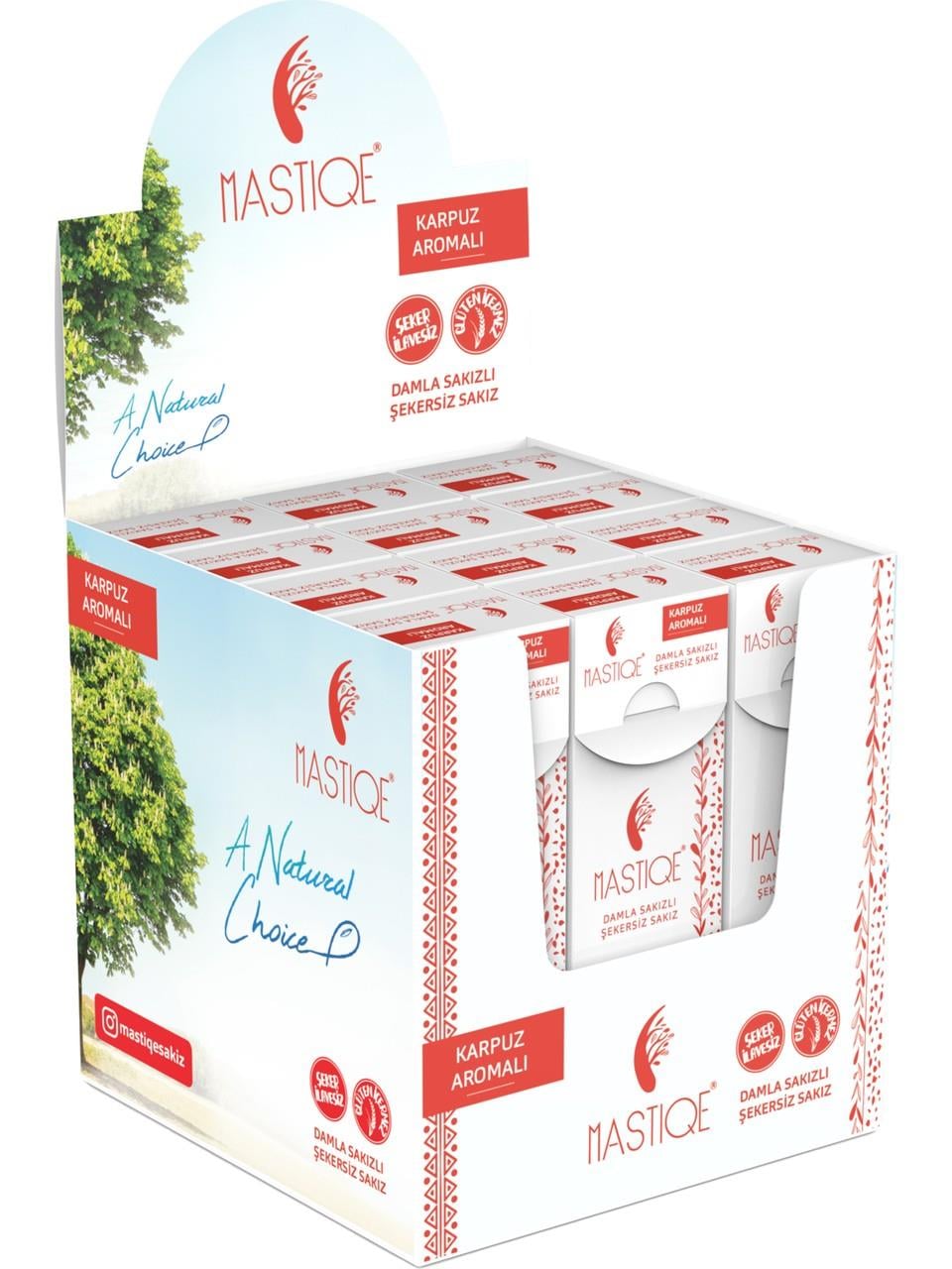 Doğal Karpuz Aromalı Damla Sakızlı Şekersiz Sakız