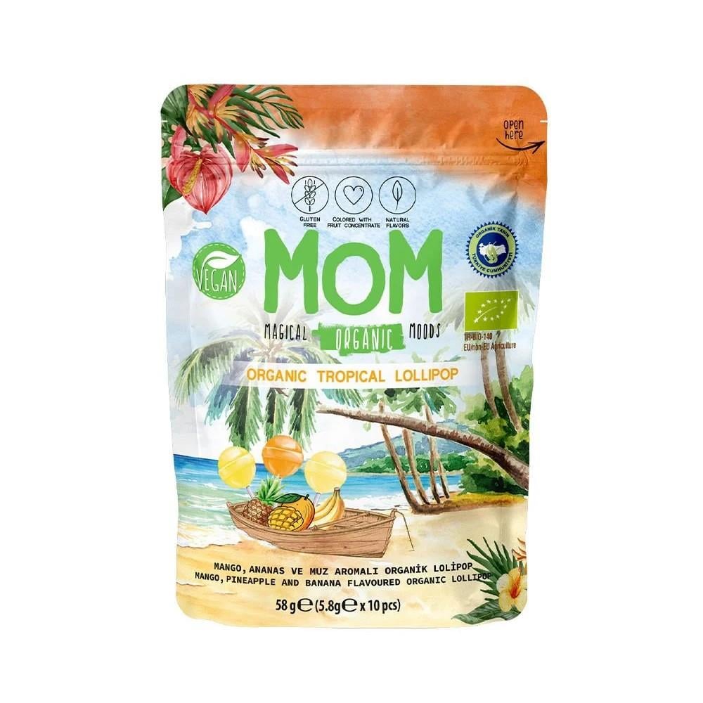 Mom Organik Tropikal Lolipop – Ananas, Muz, Mango