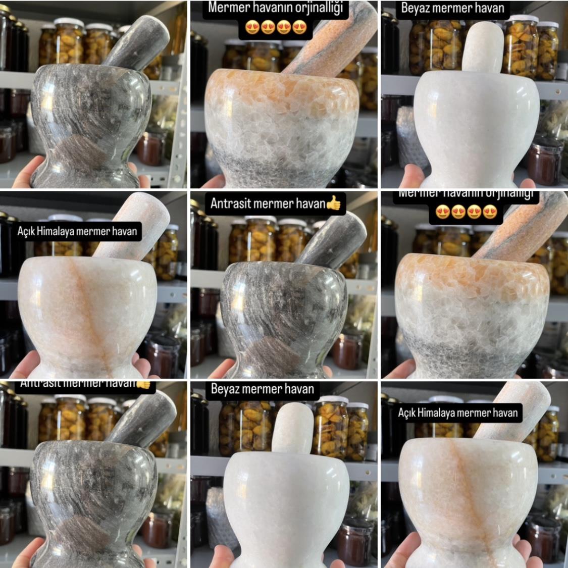 Doğal Cilalı Mermer Havan