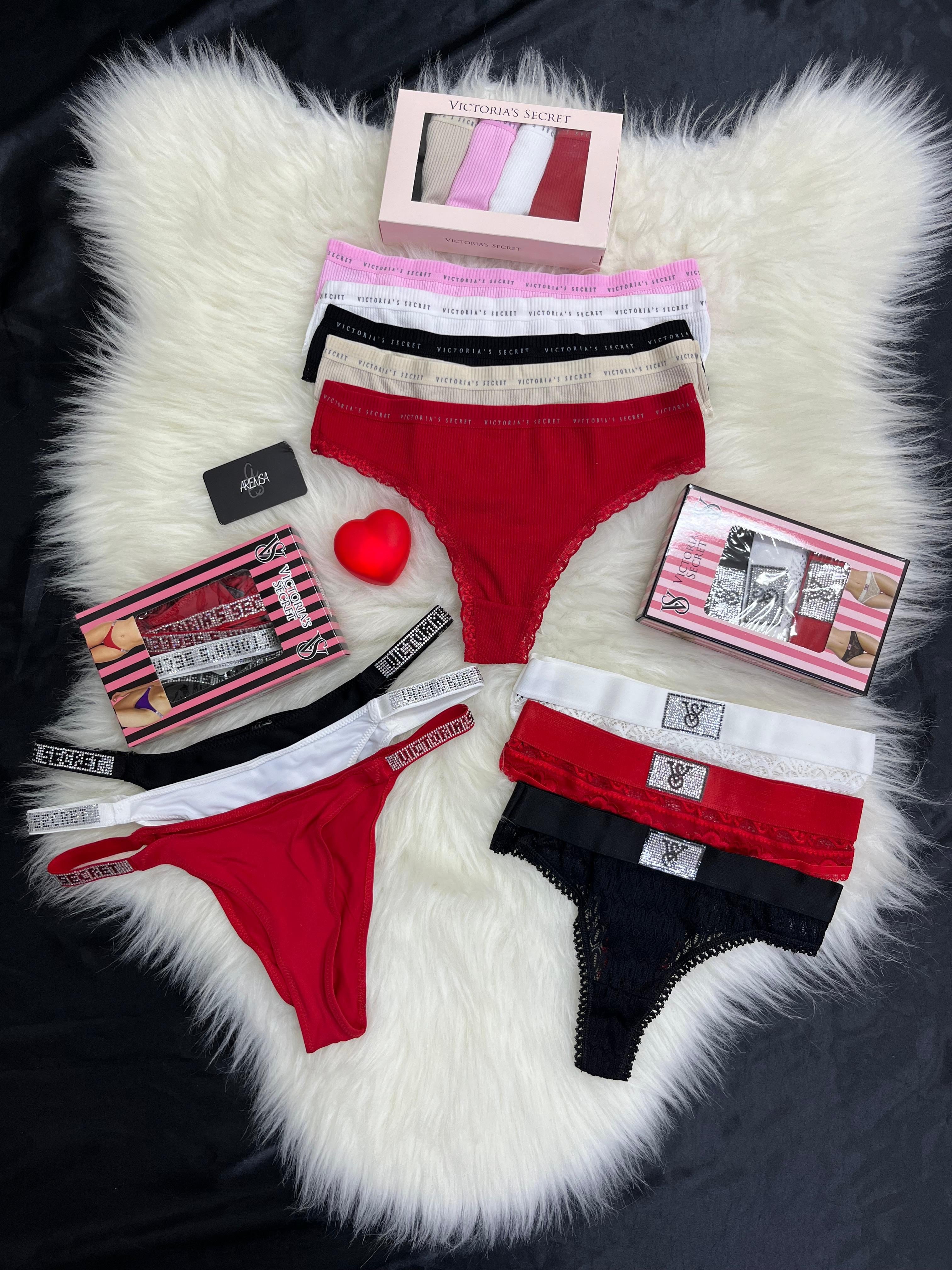 4 Paket 3'lü Taşlı Kutulu Külot Set