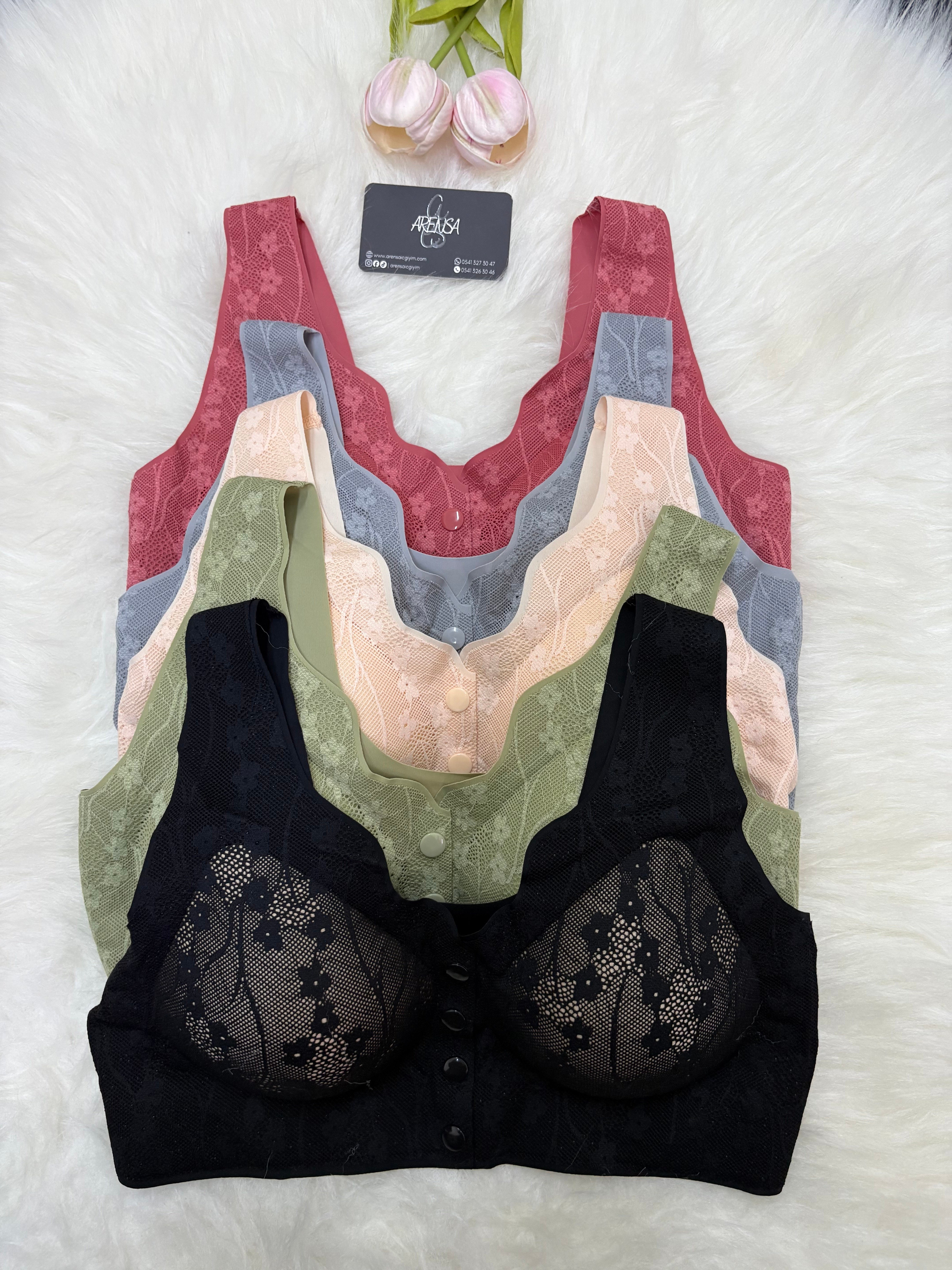 5 Adet Desenli Dolgusuz Düğmeli Lazer Kesim Bralet Set