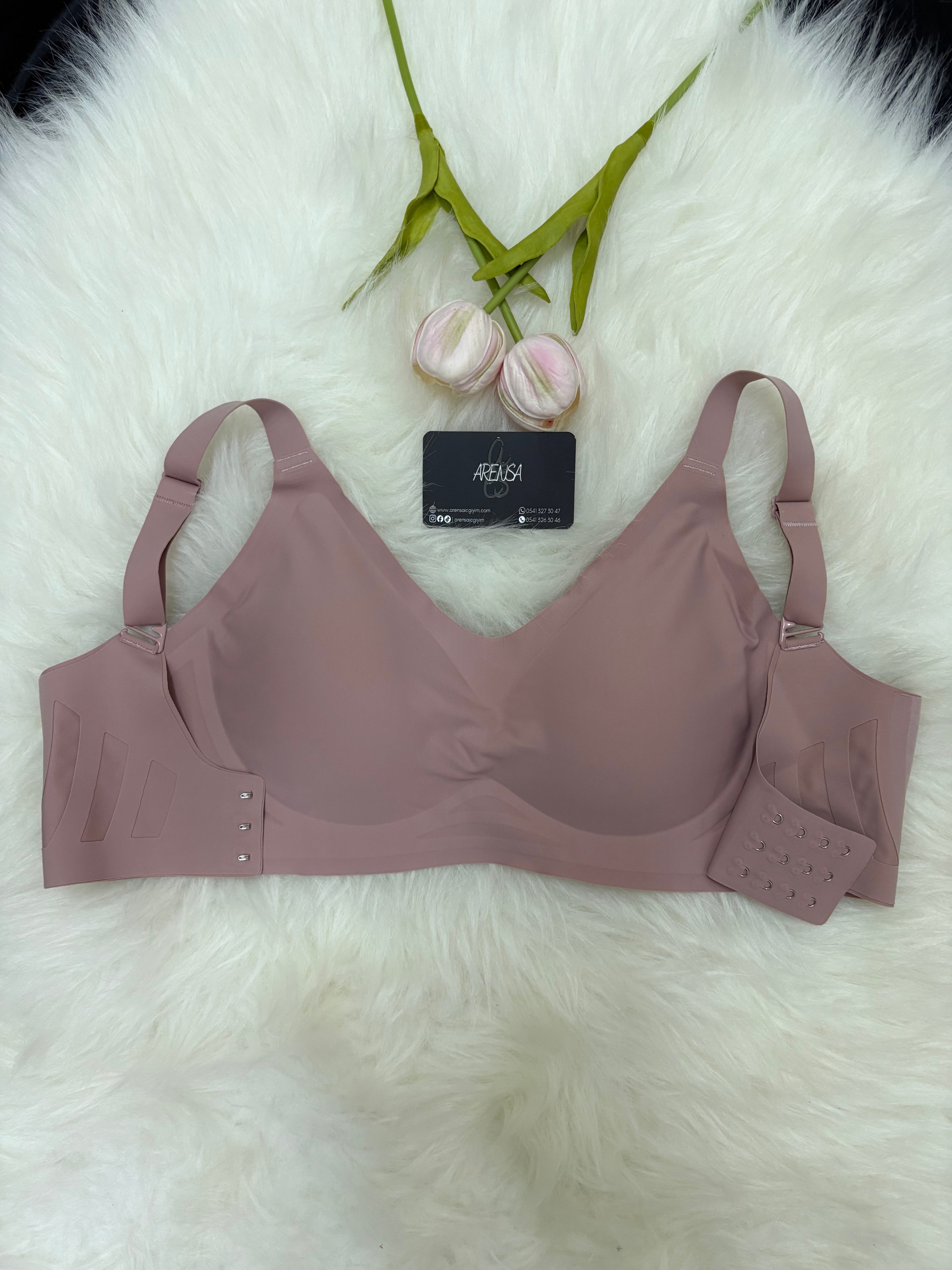 Pembe Dolgusuz Kopçalı İnce Askılı Lazer Kesim Bralet