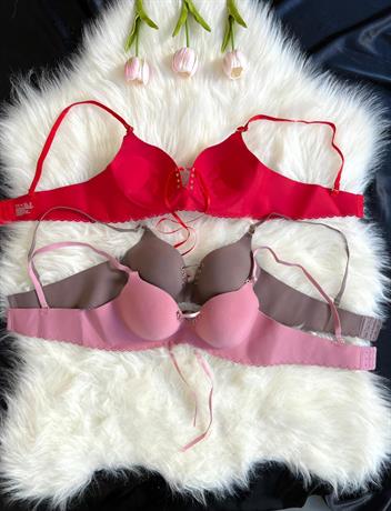 3 Adet Bağcıklı El Destekli Tekli Lazer Kesim Sütyen Set