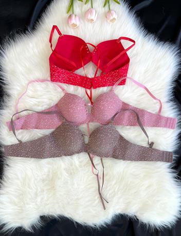 3 Adet Benekli El Destekli Tekli Lazer Kesim Sütyen Set