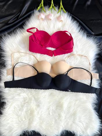 3 Adet Büzgülü El Destekli Tekli Lazer Kesim Sütyen Set