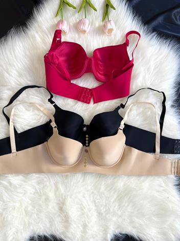 3 Adet Halka Ve Taş Detaylı El Destekli Tekli Lazer Kesim Sütyen Set