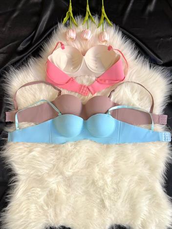 3 Adet Nokta Desenli Büzgülü El Destekli Tekli Lazer Kesim Sütyen Set