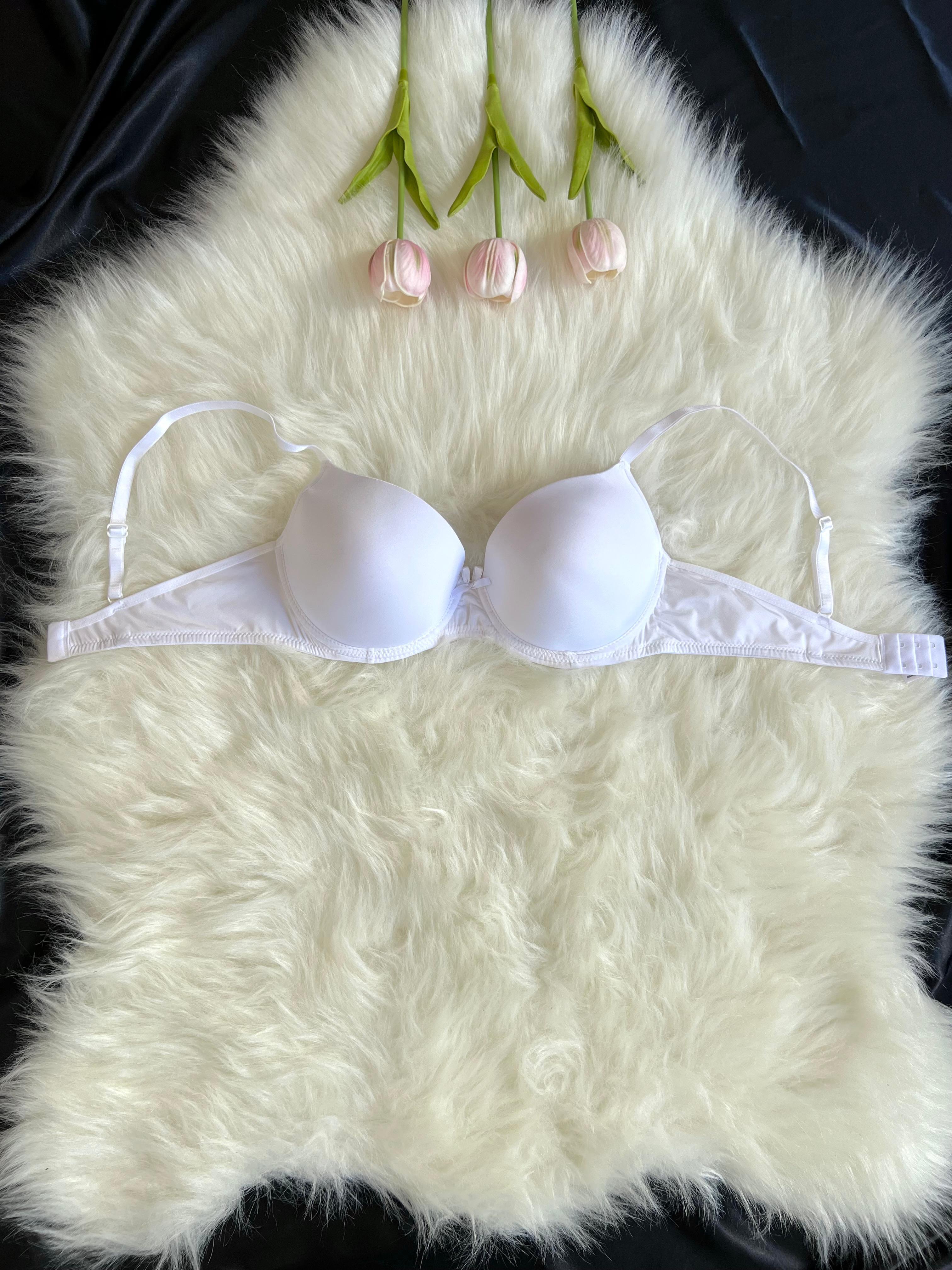 Beyaz Dolgusuz Balenli Tekli Sütyen