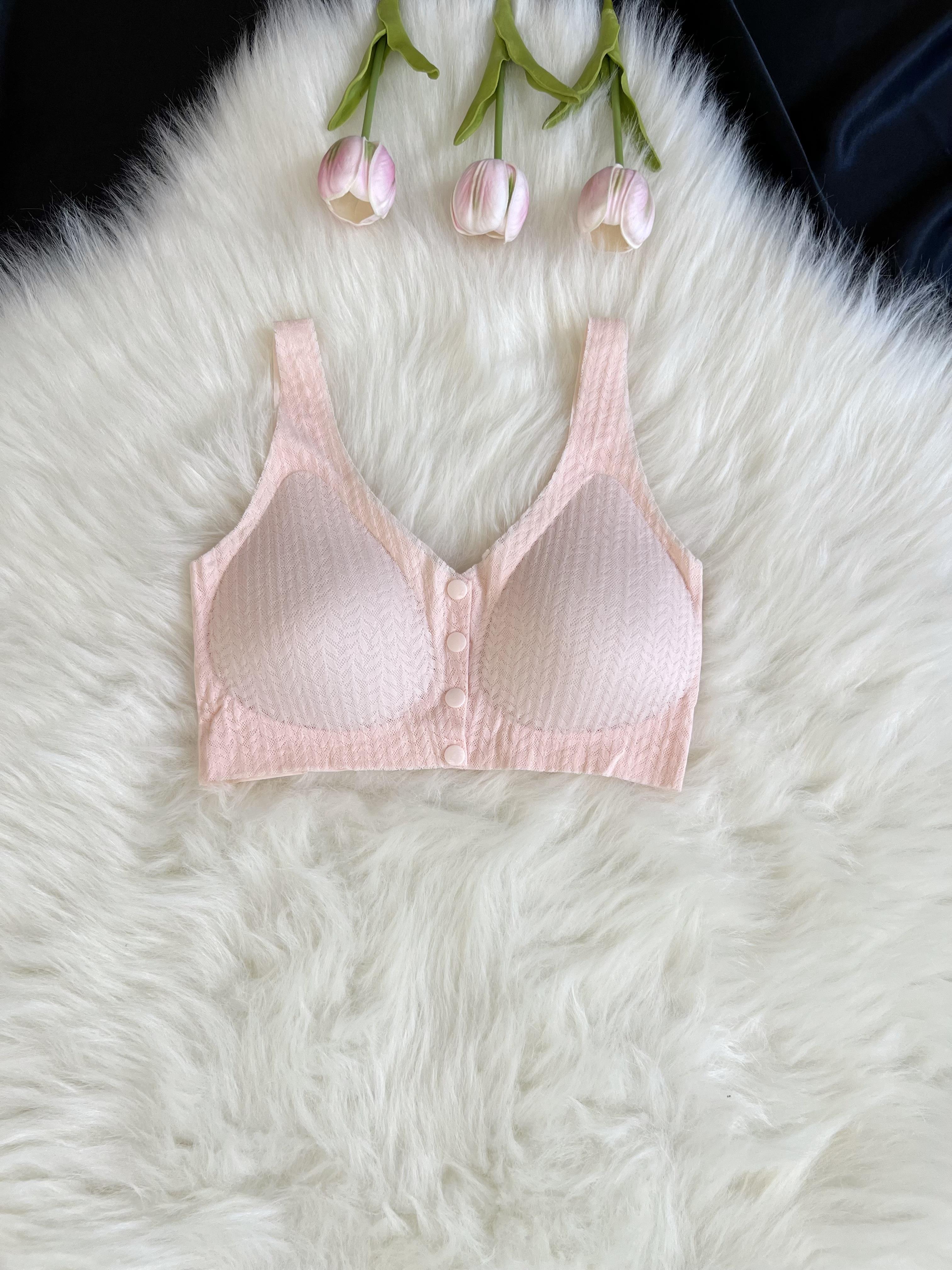 Pembe Dolgusuz Düğmeli Lazer Kesim Bralet