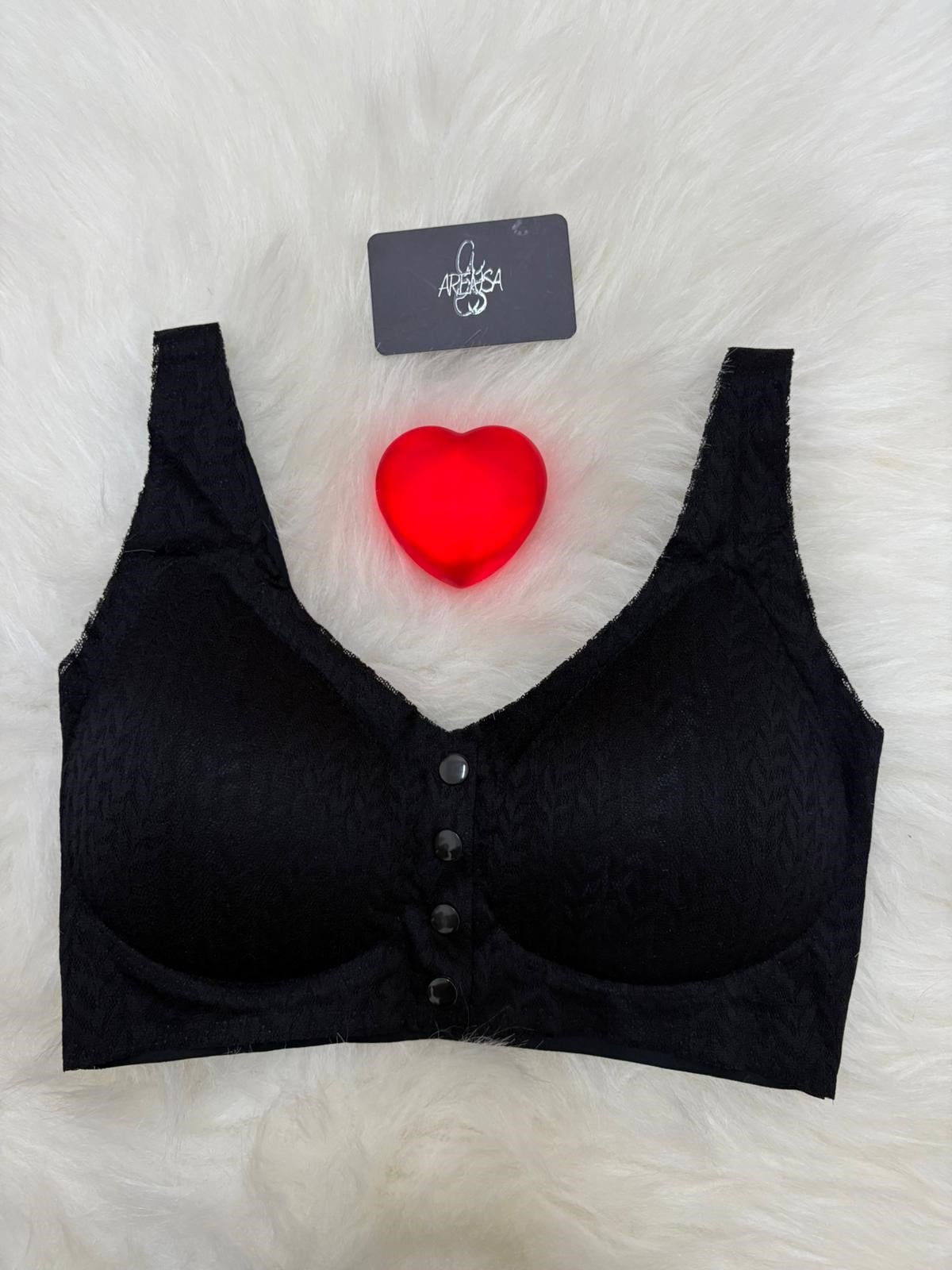 Siyah Dolgusuz Düğmeli Lazer Kesim Bralet