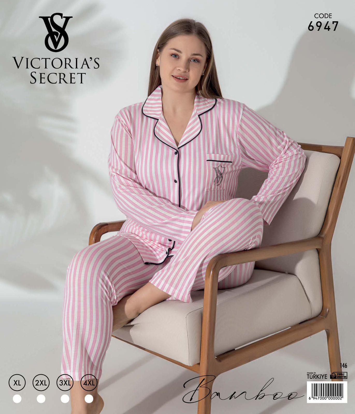 VS Çizgili Düğmeli Uzun Kol Pijama Takım 6947