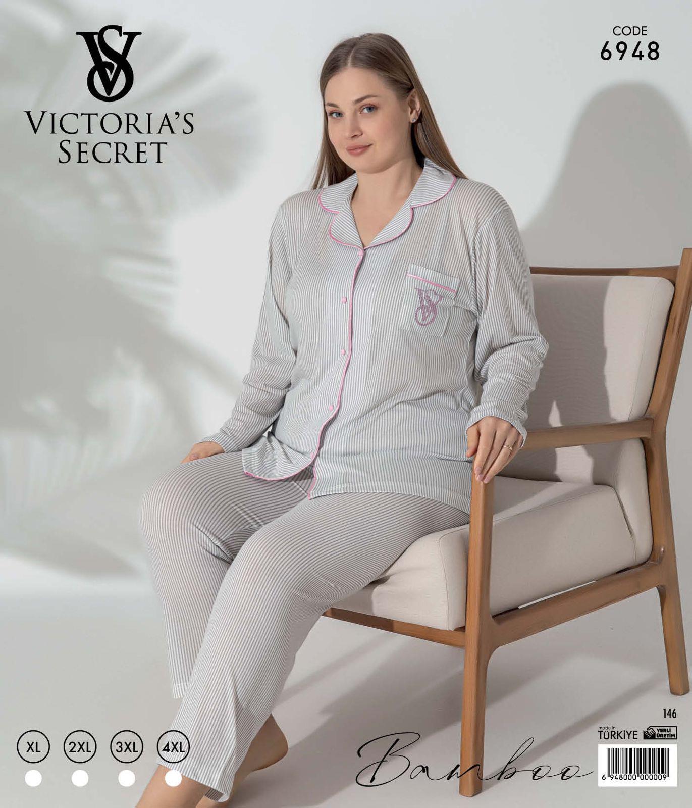 VS Çizgili Düğmeli Uzun Kol Pijama Takım 6948