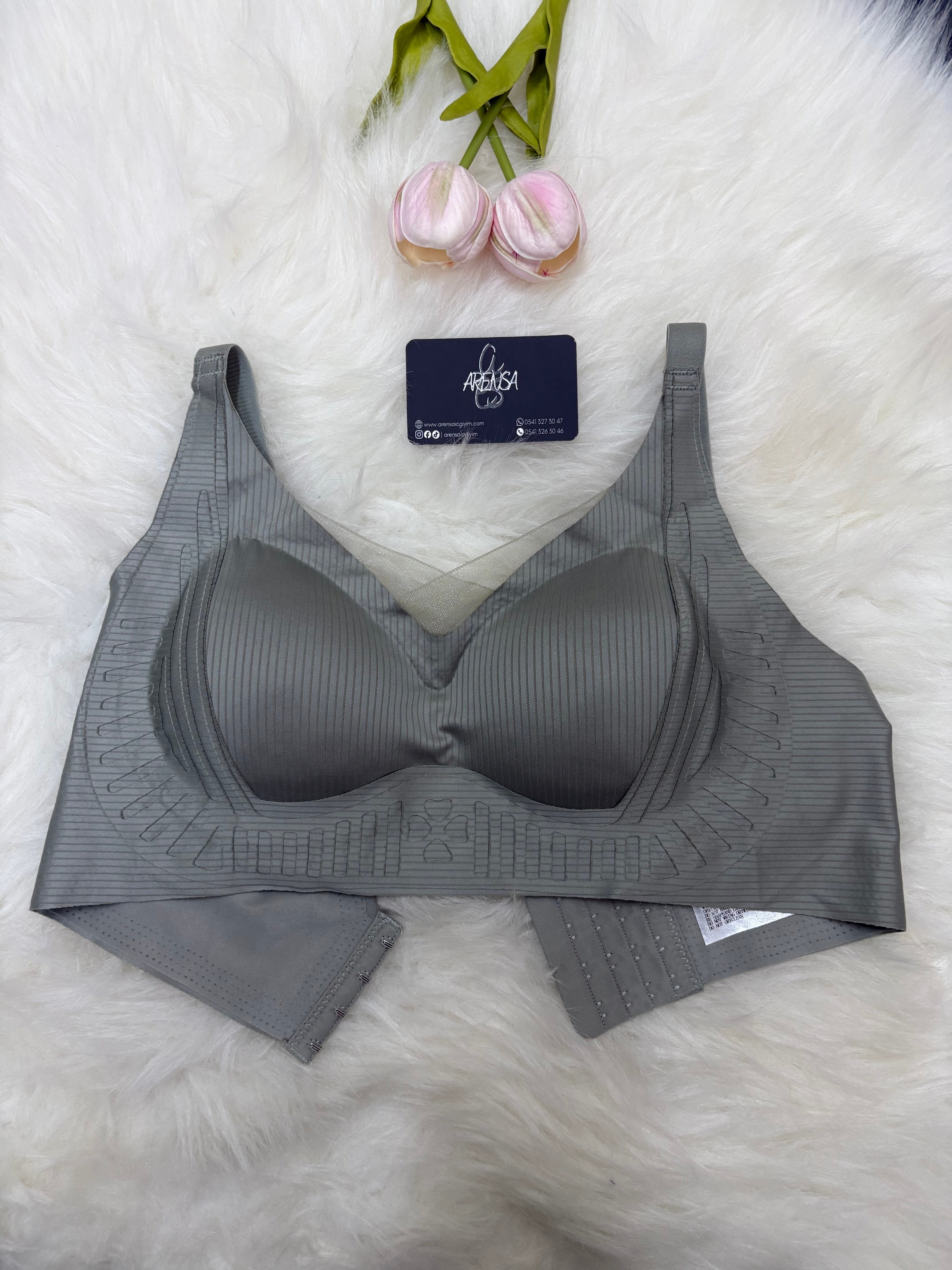 Yeşil Çizgili Dolgusuz Kopçalı İnce Askılı Lazer Kesim Bralet