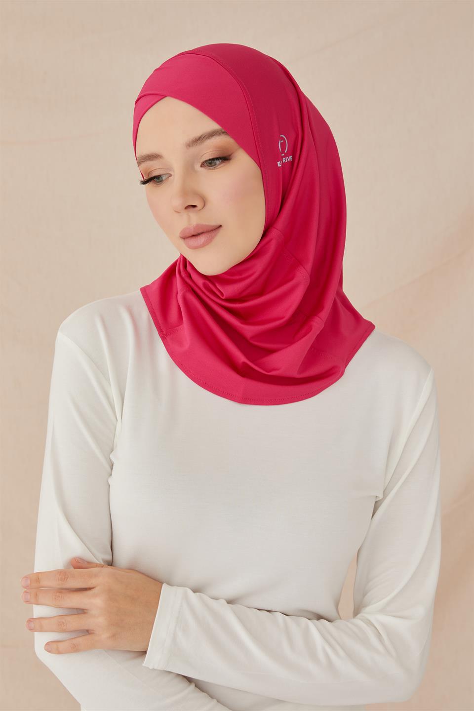 ÇAPRAZ HİJAB BONE-FUŞYA