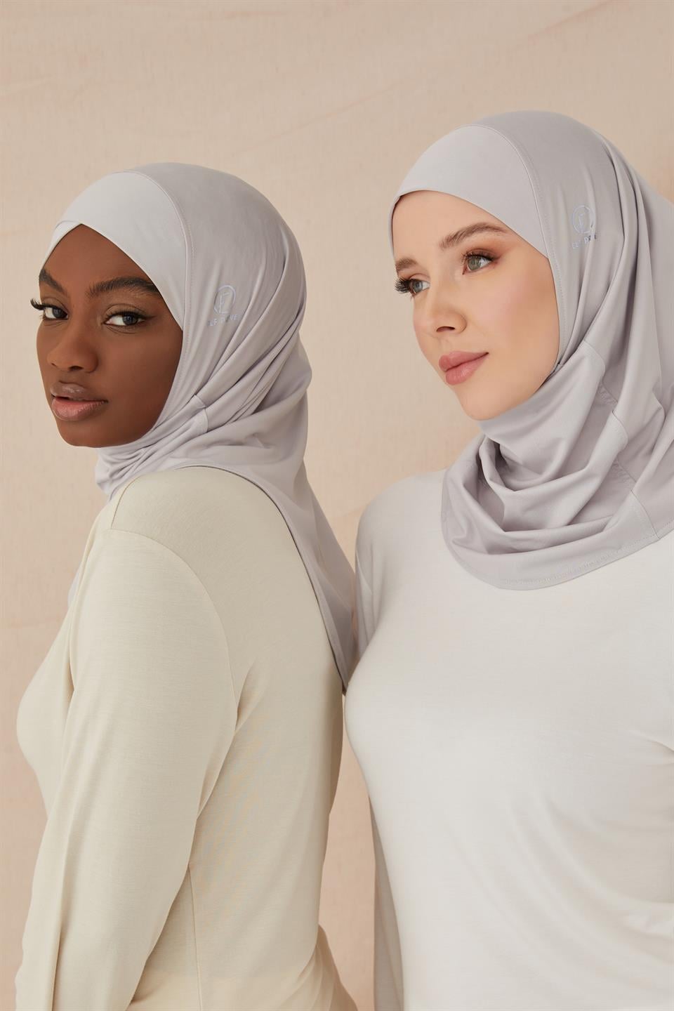 ÇAPRAZ HİJAB BONE-GRİ