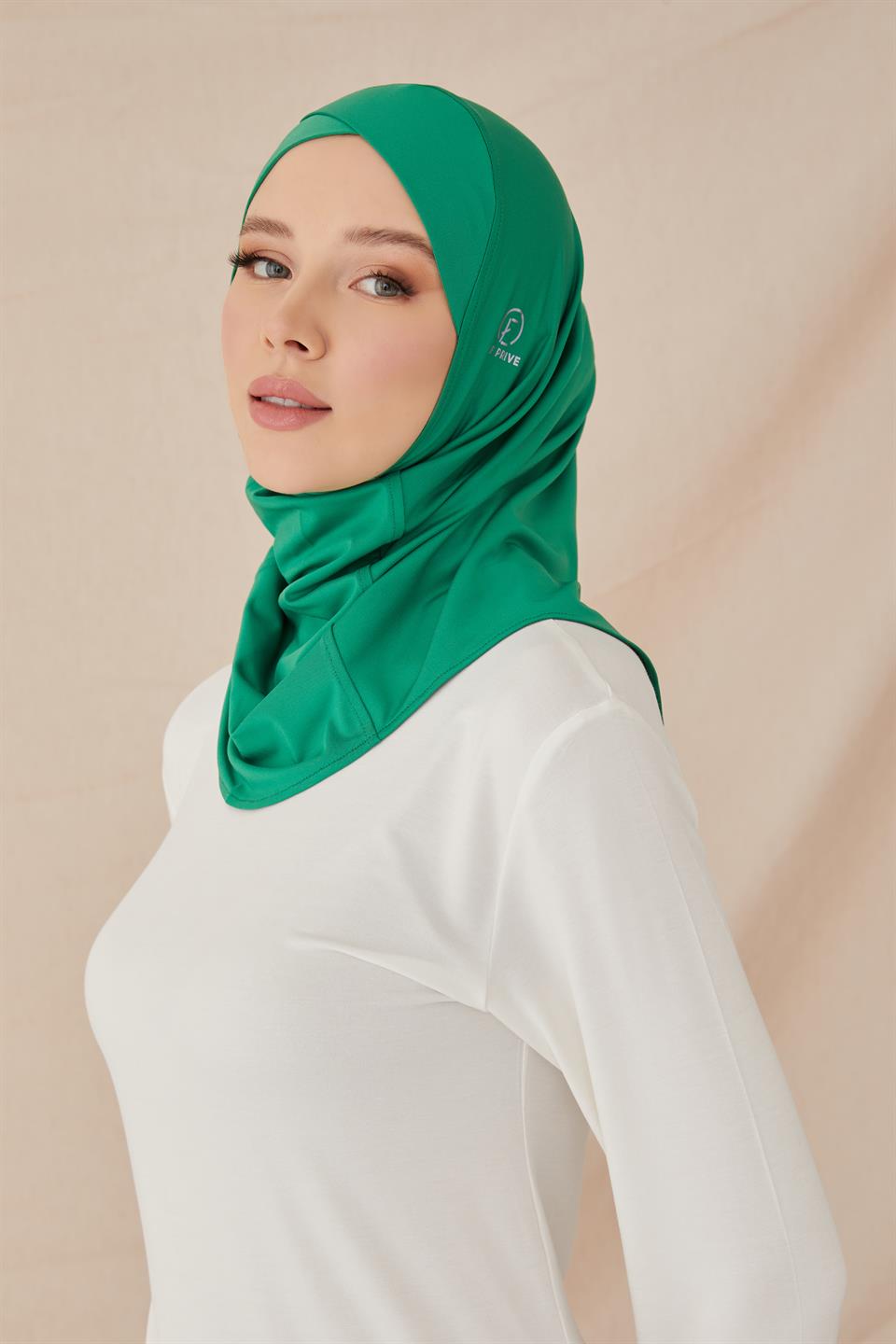 ÇAPRAZ HİJAB BONE-YEŞİL