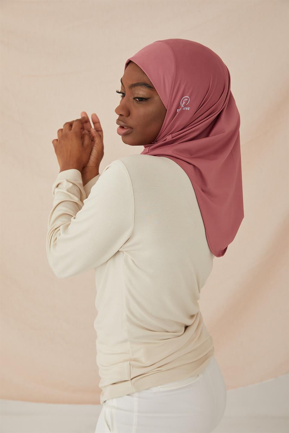 DÜZ HİJAB BONE-GÜL KURUSU